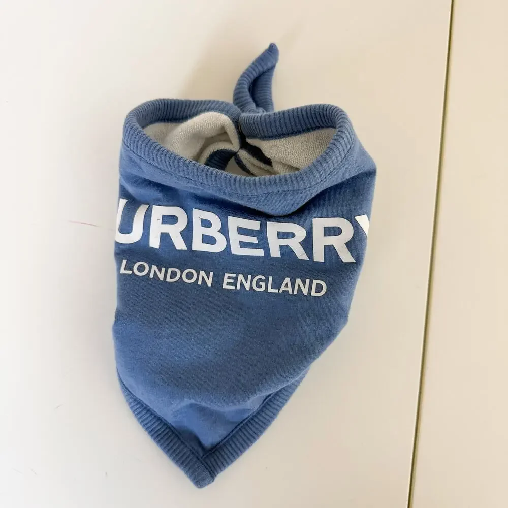 Burberry Baby Infant Bib Blue Cotton - One Size